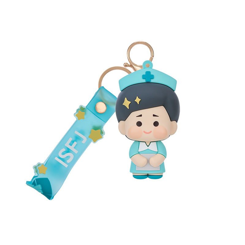 MindGem's ISFJ 'Defender' Chibi Figure Keychain in a nurse's uniform.